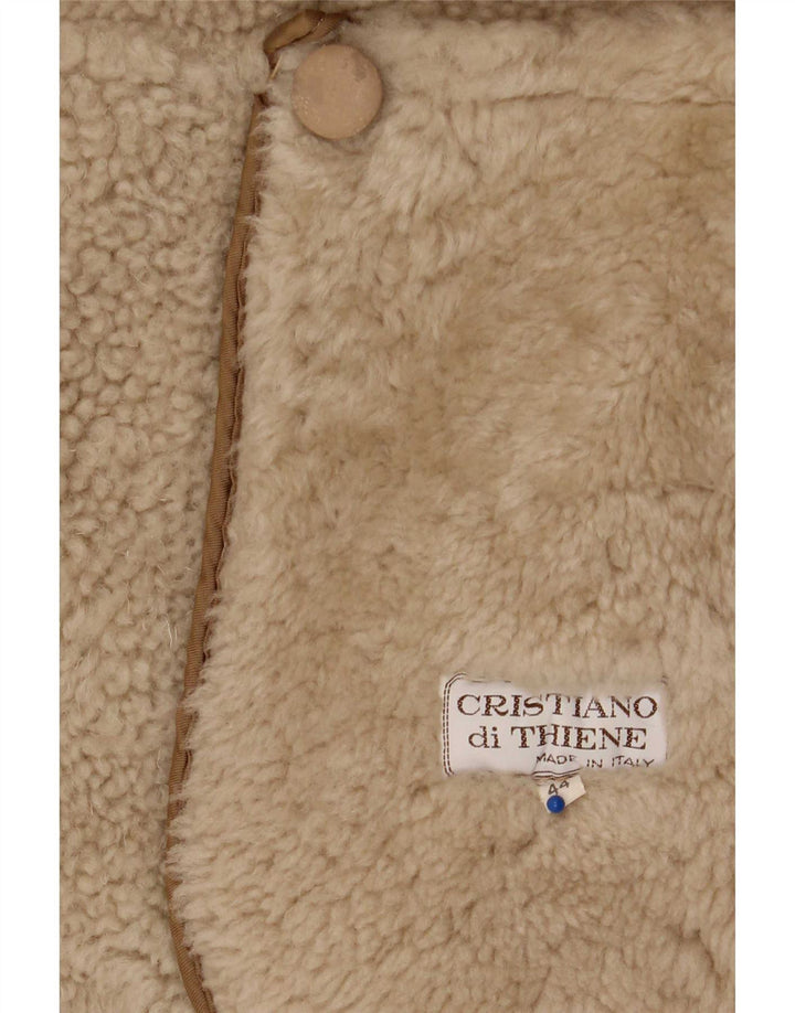 Cristiano Di Thiene Womens Shearling Coat IT 44 Medium Beige