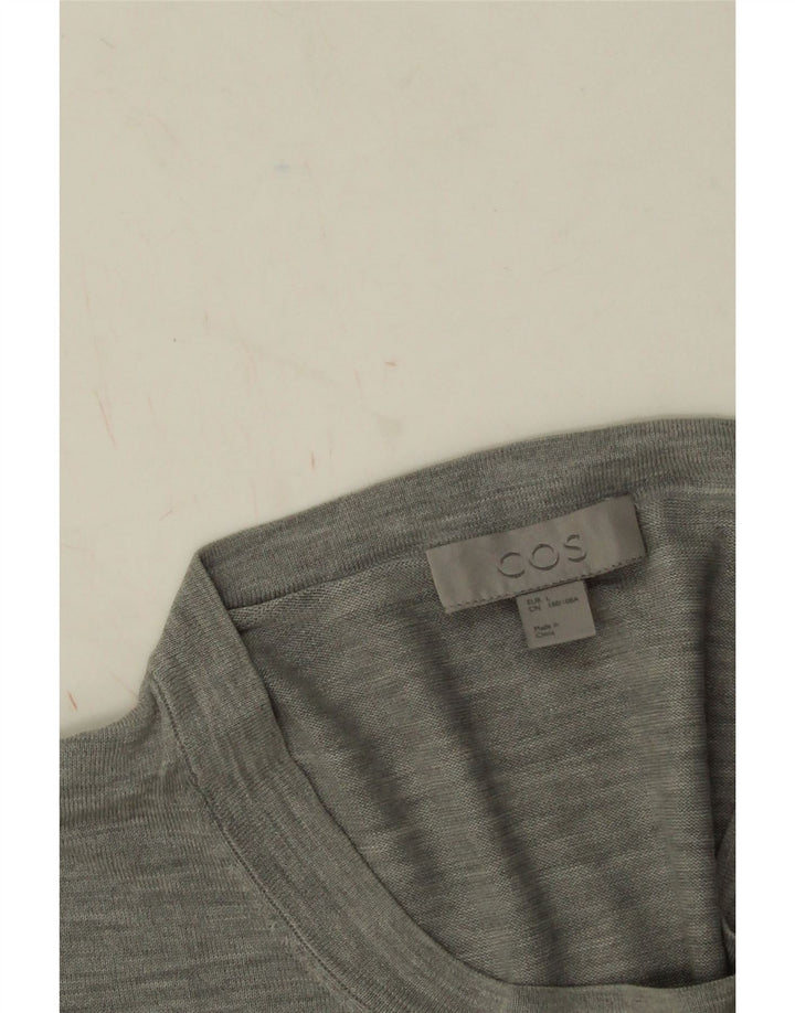 Cos Mens T-Shirt Top Large Grey Flecked Cotton
