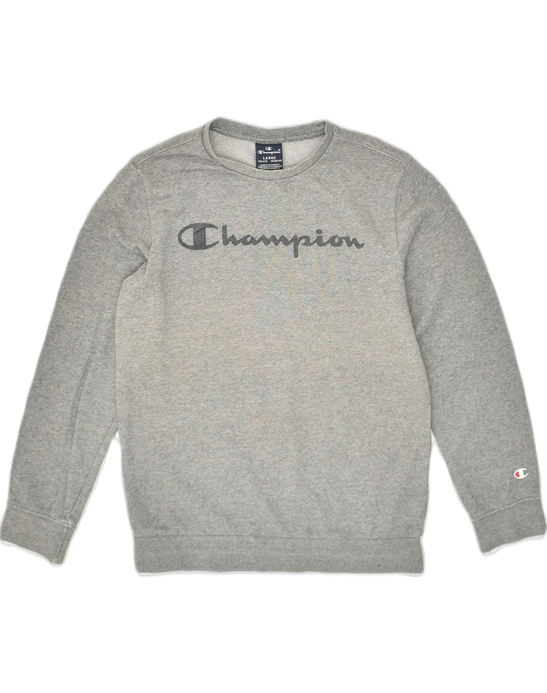 CHAMPION Boys Graphic Sweatshirt Jumper 11-12 Years Large Grey Cotton | Vintage Champion | Thrift | Second-Hand Champion | Used Clothing | Messina Hembry 