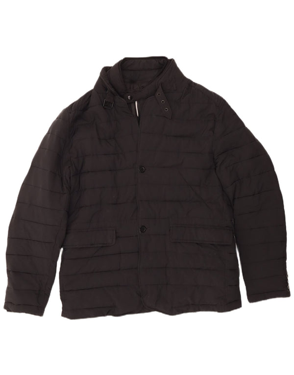 Zara Veste matelassée pour homme UK 40 Large Noir Polyester