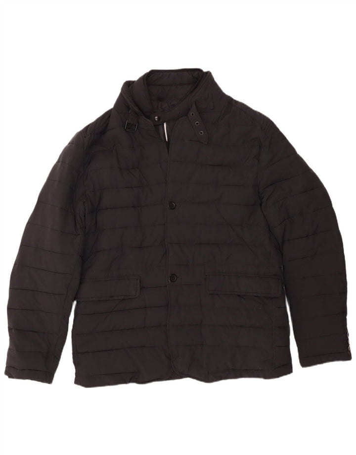 Zara Veste matelassée pour homme UK 40 Large Noir Polyester
