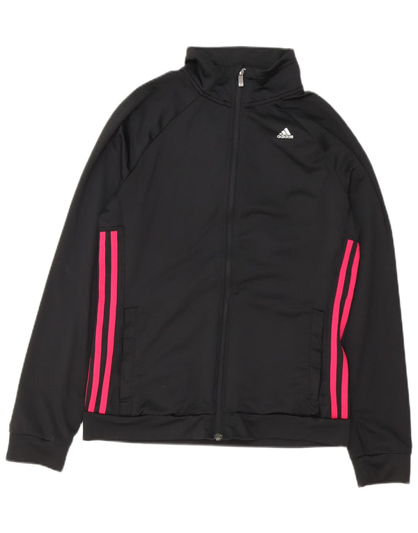 Adidas Womens Climalite Oversized træningsdragt topjakke UK 8/10 Small Black