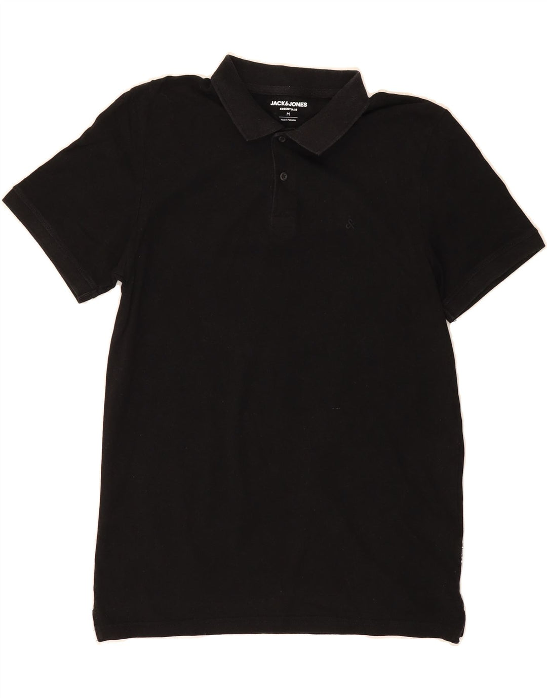 JACK & JONES Mens Polo Shirt Medium Black Cotton Vintage Jack & Jones and Second-Hand Jack & Jones from Messina Hembry 