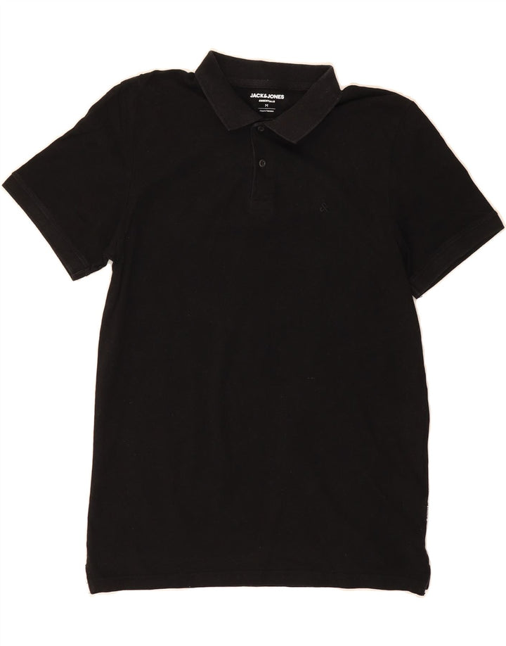 JACK & JONES Mens Polo Shirt Medium Black Cotton Vintage Jack & Jones and Second-Hand Jack & Jones from Messina Hembry 