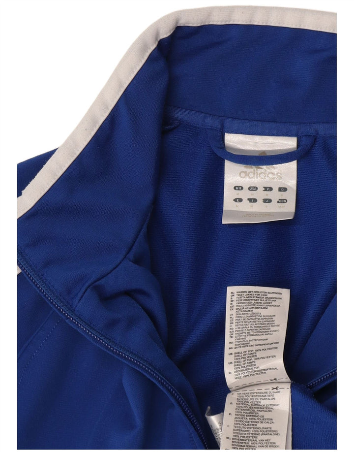 Adidas Mens Tracksuit Top Jacket Medium Blue Colourblock Polyester