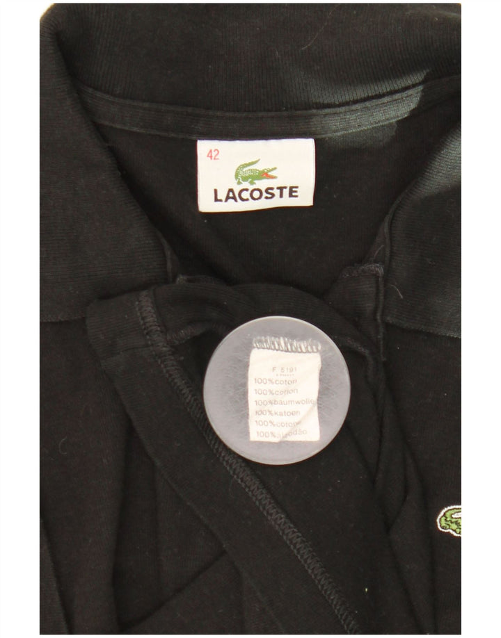 Lacoste Womens Polo Shirt Size 42 Large Black Cotton