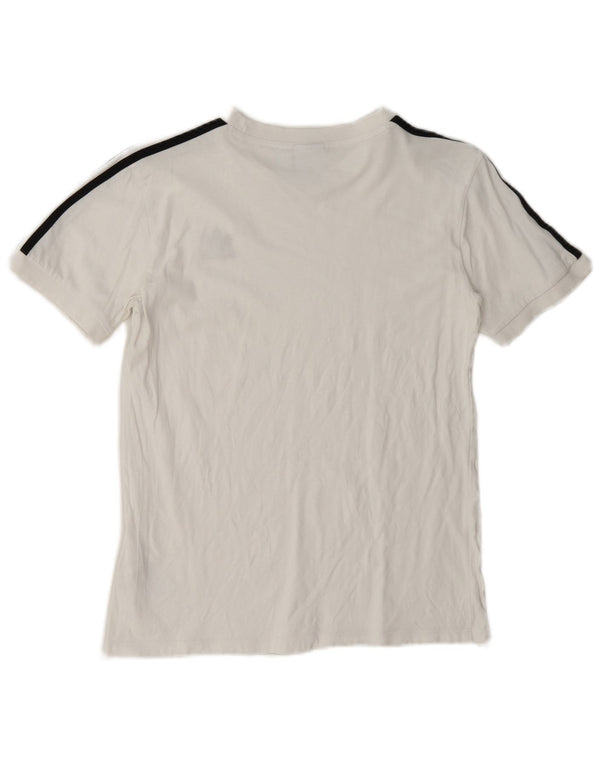 Adidas Γυναικείο T-Shirt Top UK 10 Small White Βαμβακερό