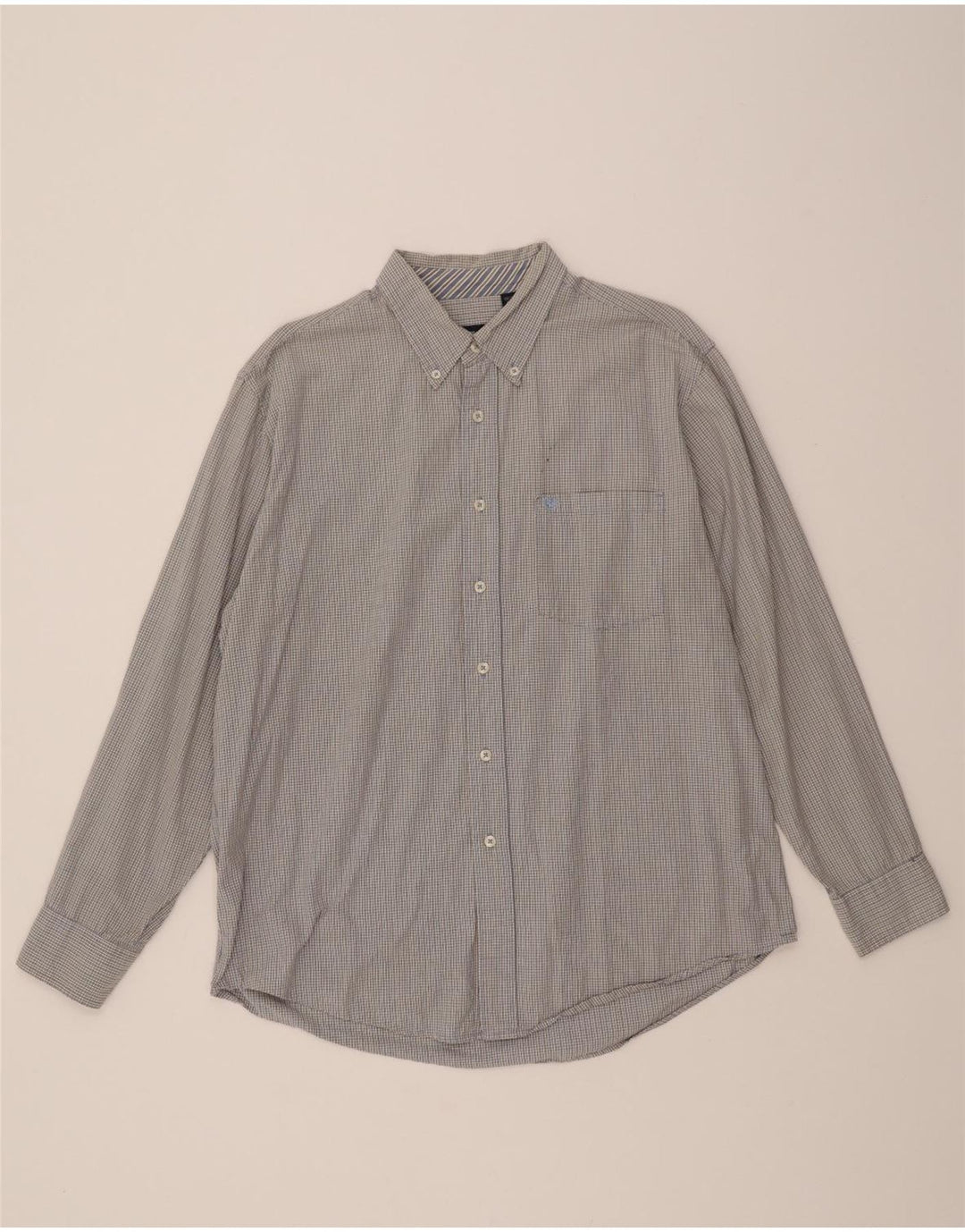 IZOD Mens Shirt Large Blue Check Cotton Vintage Izod and Second-Hand Izod from Messina Hembry 