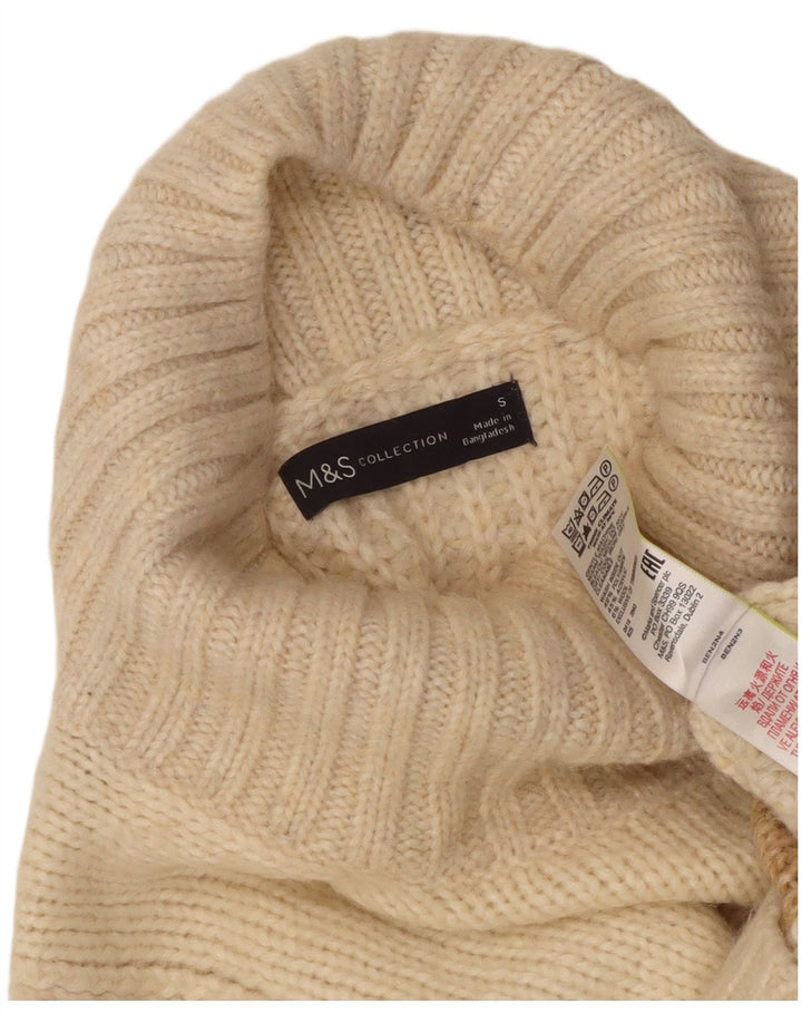 Marks & Spencer Womens Turtle Neck Jumper Sweater UK 10 Small Off White