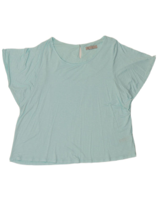 Marks & Spencer Womens Blouse Top UK 20 2XL Blue Flecked Viscose