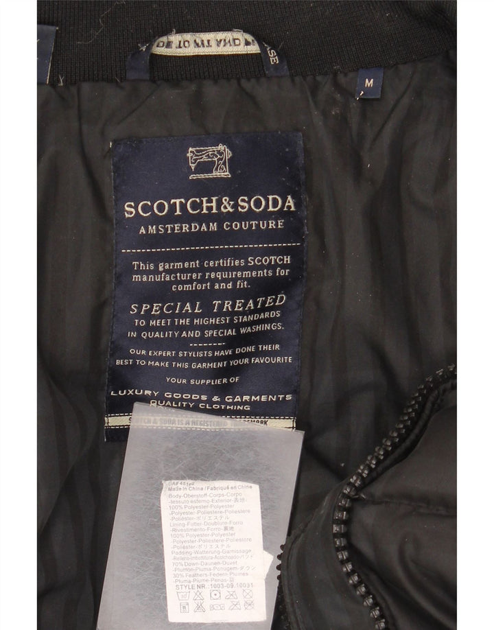 Scotch & Soda Herren Amsterdam Couture Wattierte Jacke UK 38 Medium Schwarz Kariert