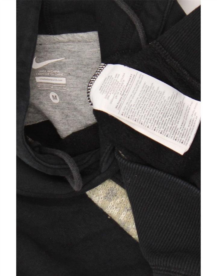 Nike Mens Hoodie Jumper Medium Black Colourblock Cotton