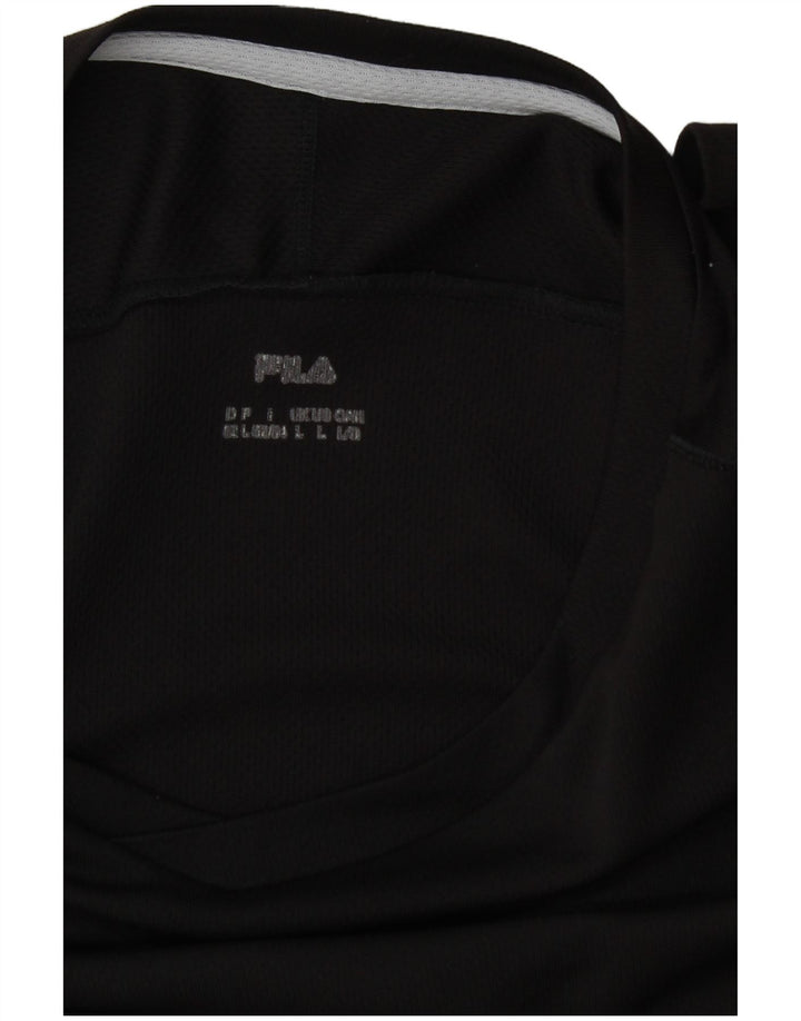 Fila Mens T-Shirt Top Large Black Colourblock