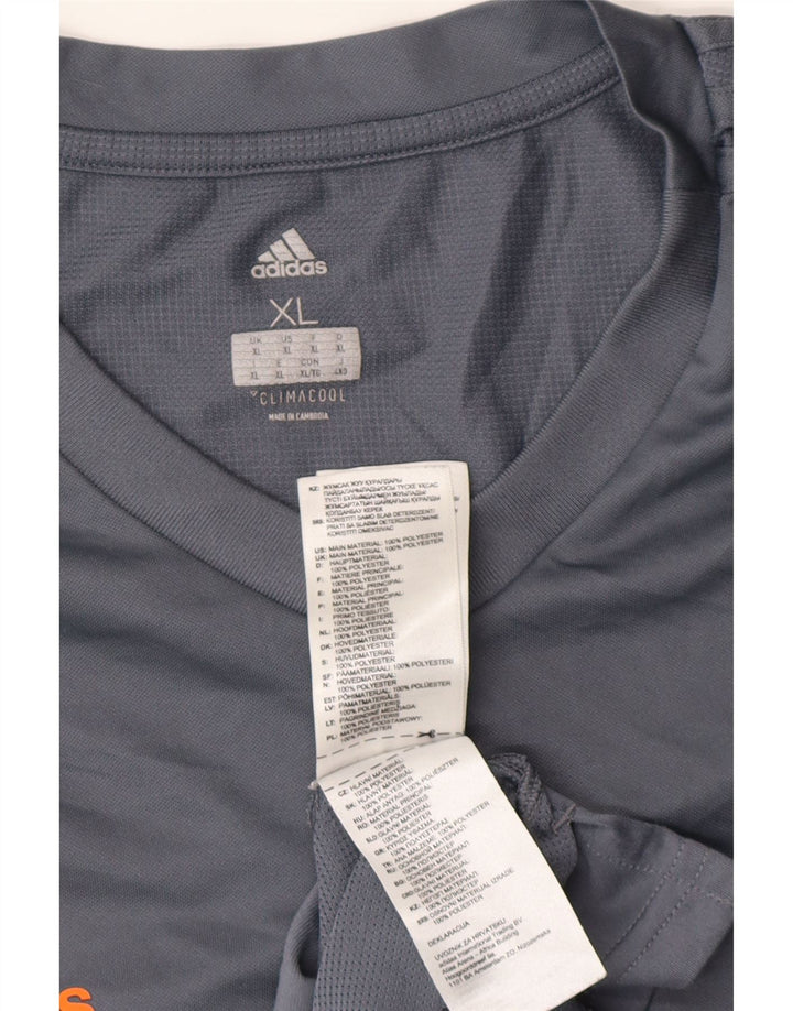 Adidas Herre Climacool T-Shirt Top XL Grå Polyester