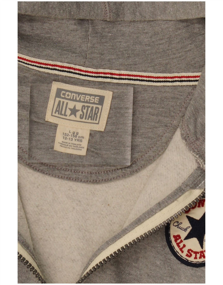 Suéter CONVERSE Boys Zip com capuz 12-13 anos grande cinza
