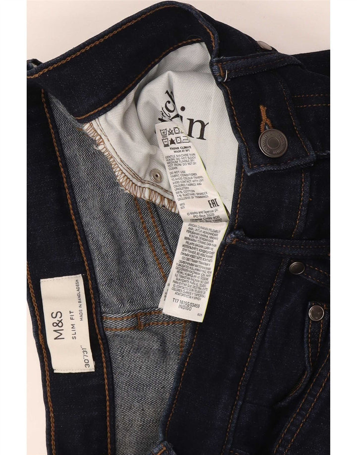 Marks & Spencer Mens Slim Jeans W30 L31 Navy Blue Cotton