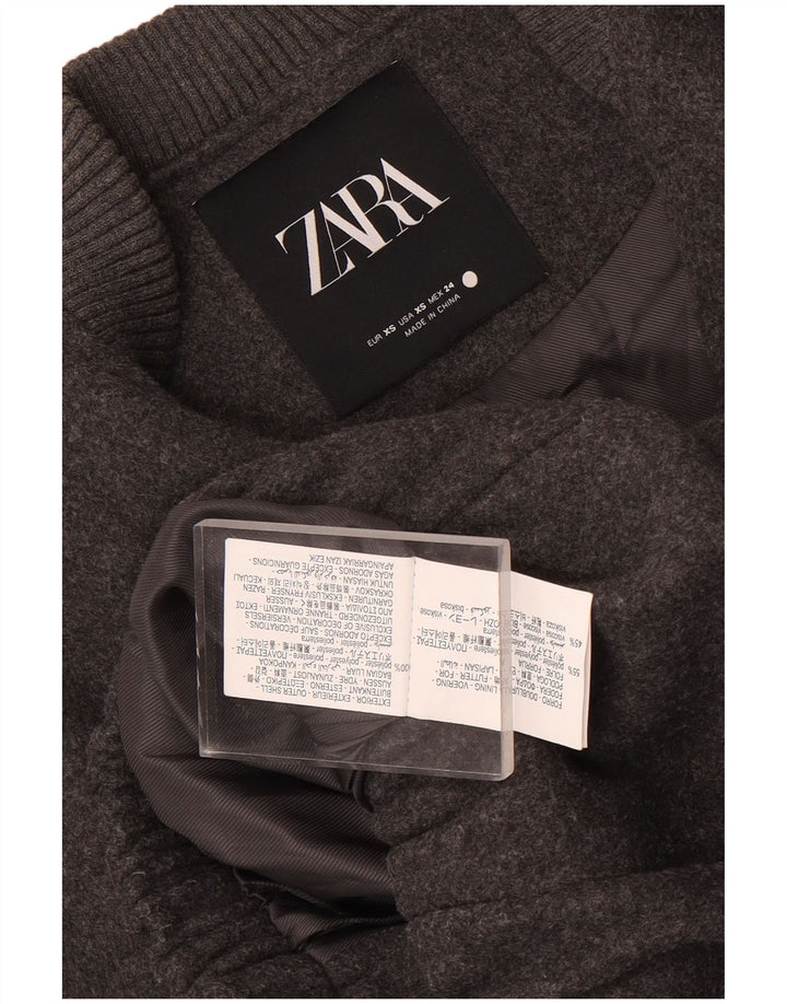 Женский бомбер оверсайз Zara UK 6 2XS Серый полиэстер