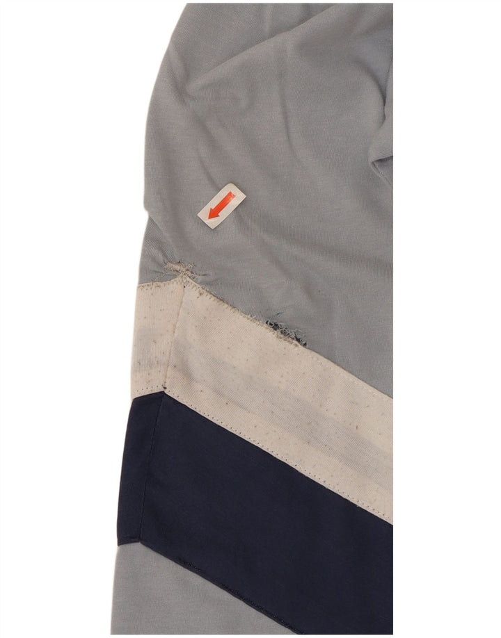 Fila Mens Top Long Sleeve Small Blue Colourblock Cotton