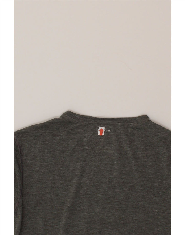 ADIDAS Womens Graphic T-Shirt Top UK 12 Medium Grey Flecked Polyester Vintage Adidas and Second-Hand Adidas from Messina Hembry 
