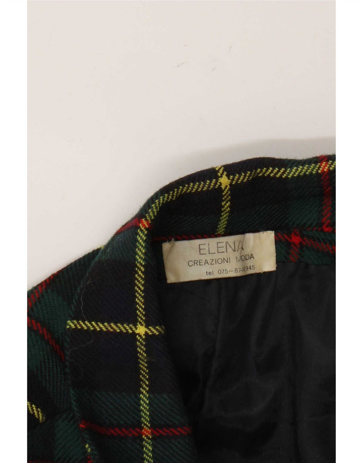 Vintage Womens 2 Button Blazer Jacket UK 16 Large Green Check