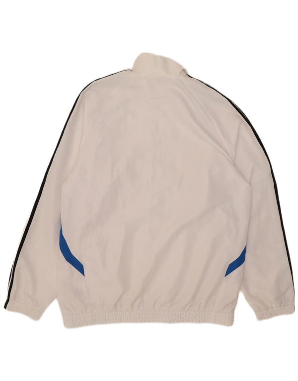 Adidas Veste de survêtement pour homme UK 42/44 Large Blanc Colorblock Polyester