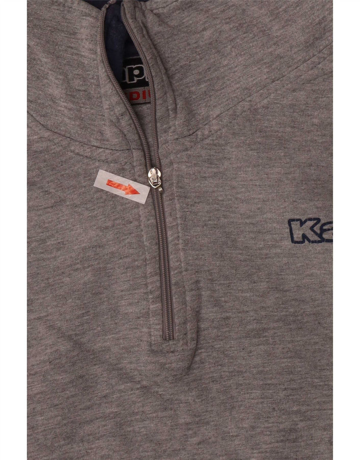 Kappa Womens Graphic Sweatshirt Jumper UK 14 Medium Grey Colourblock