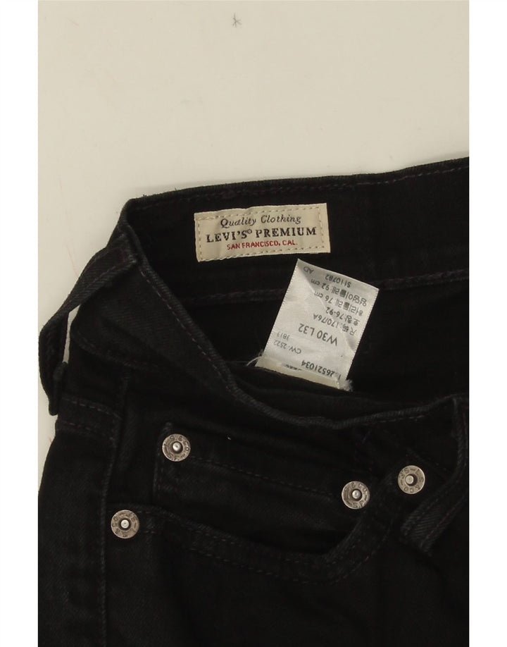 LEVI'S Mens Cropped Straight Jeans W30 L24 Black