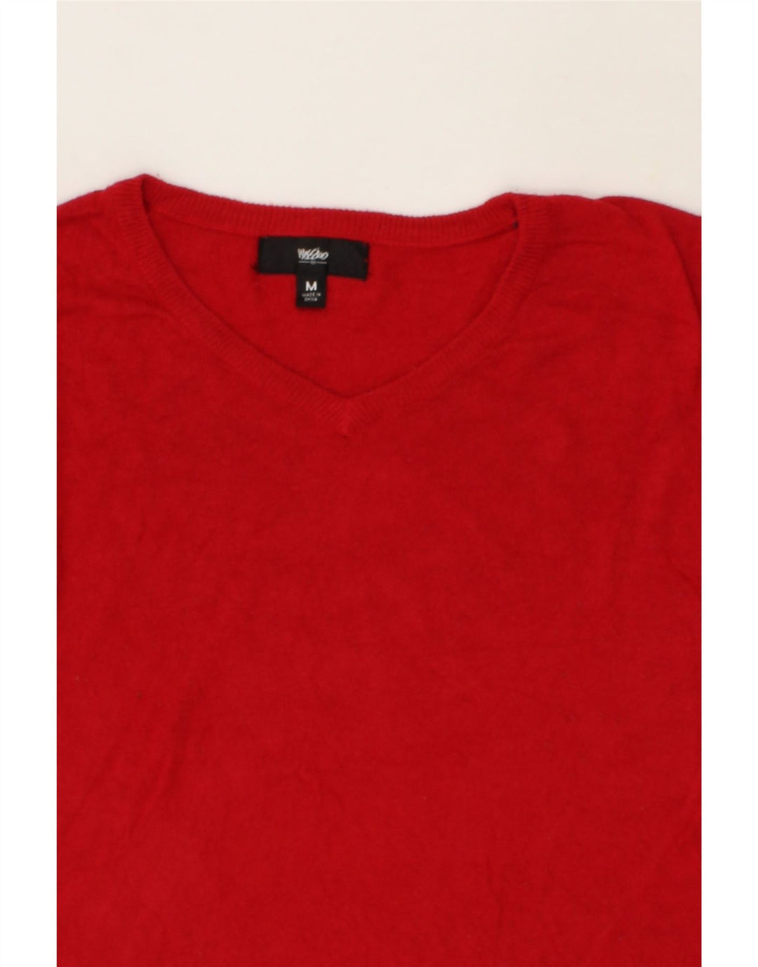 MOSSIMO Womens V-Neck Jumper Sweater UK 12 Medium Red Nylon Vintage Mossimo and Second-Hand Mossimo from Messina Hembry 