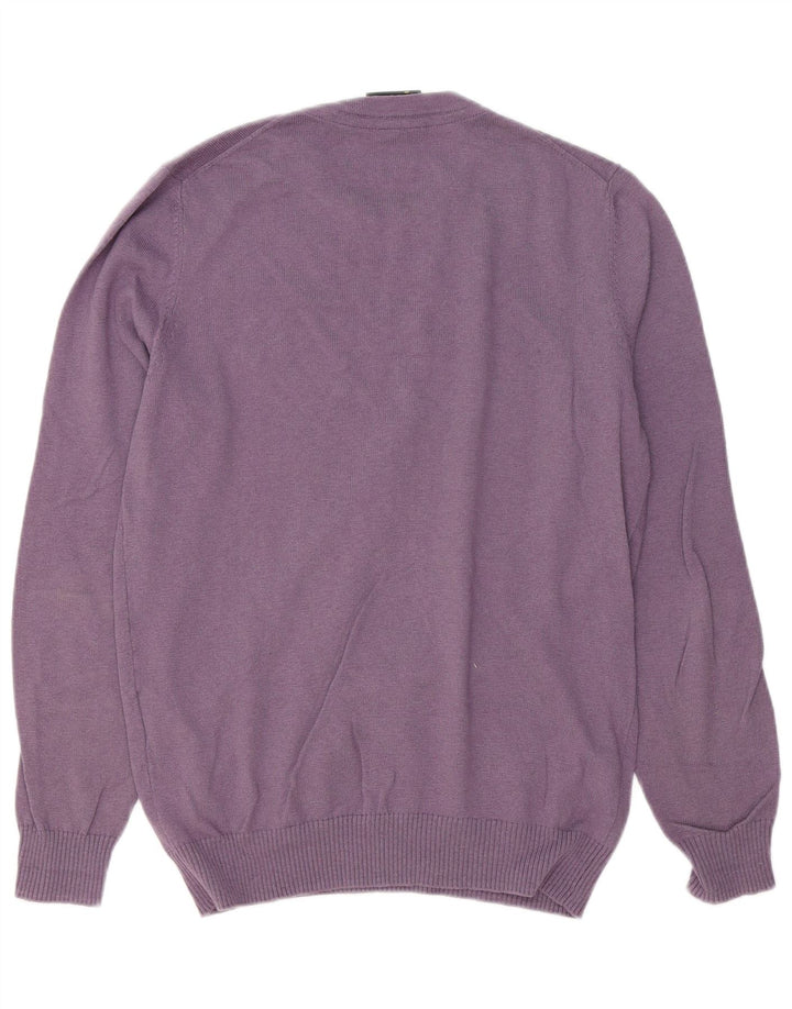 Suéter masculino LYLE & SCOTT com gola redonda e algodão roxo pequeno