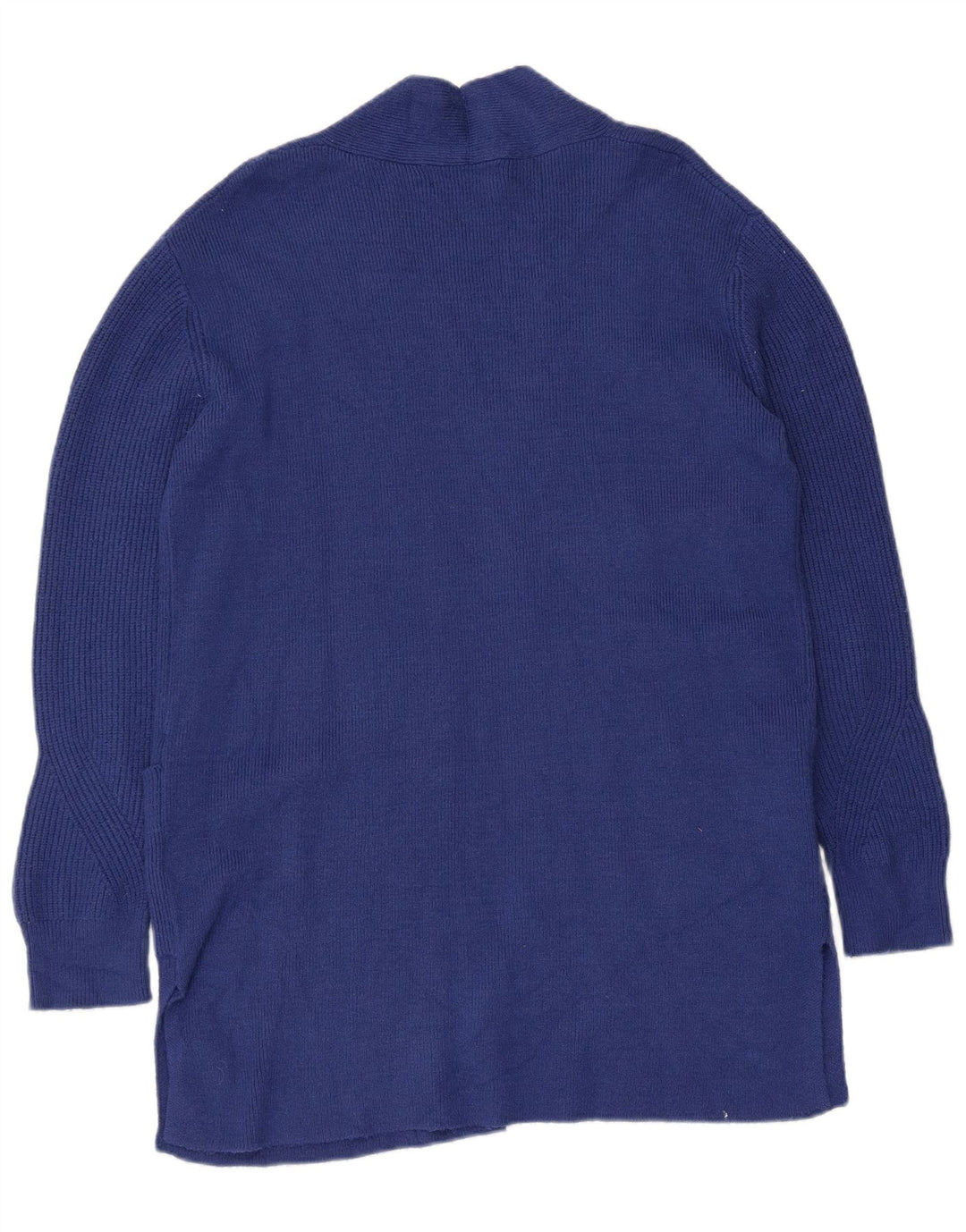 Marks & Spencer Womens Longline Open Cardigan Sweater UK 12 Medium Blue