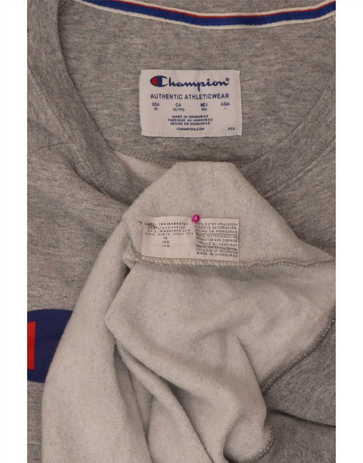 Champion Sweat-shirt graphique pour homme XL Gris Polyester