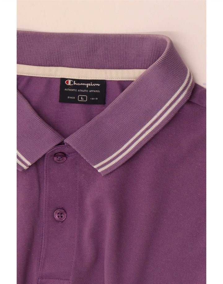 Champion Mens Polo Shirt Large Purple
