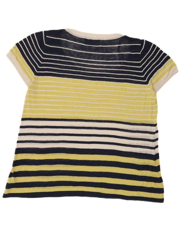 Женская футболка Marks & Spencer Top UK 20 2XL, темно-синяя льняная полоска