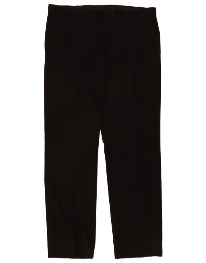 Marks & Spencer Herre Regular Suit Bukser W36 L25 Sort Polyester