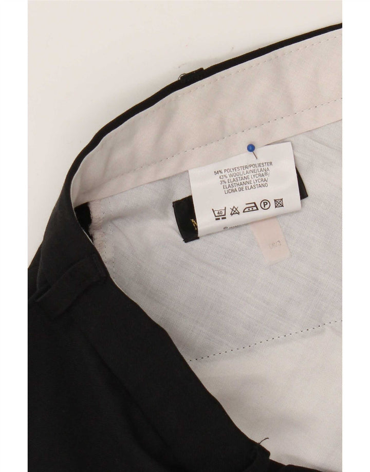 Marks & Spencer Mens Straight Chino Trousers W38 L29 Black Polyester