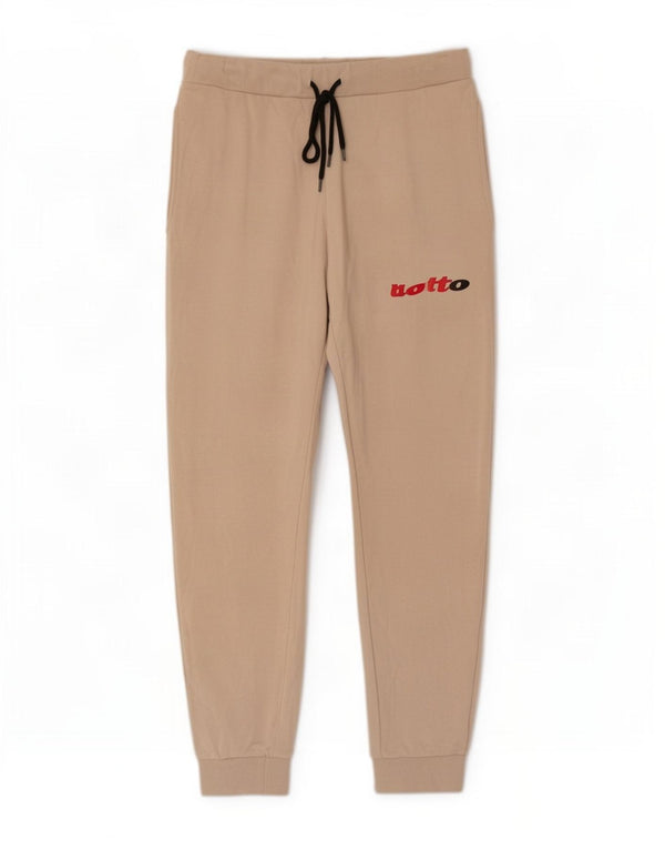 Lotto Pantalon de Survêtement Graphique pour Femme Joggers UK 12 Coton Beige Moyen