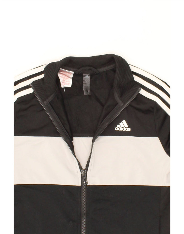 ADIDAS Boys Tracksuit Top Jacket 11-12 Years Black Colourblock Polyester Vintage Adidas and Second-Hand Adidas from Messina Hembry 