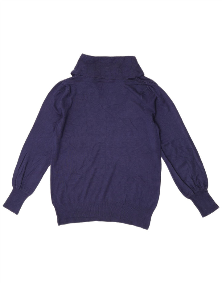 Marks & Spencer Dame Rullehals Sweater UK 10 Small Navy Blue