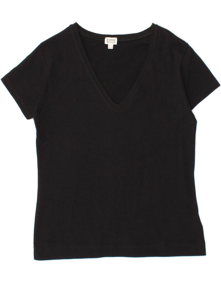 ETAM Womens T-Shirt Top UK 14 Medium Black Cotton Vintage Etam and Second-Hand Etam from Messina Hembry 