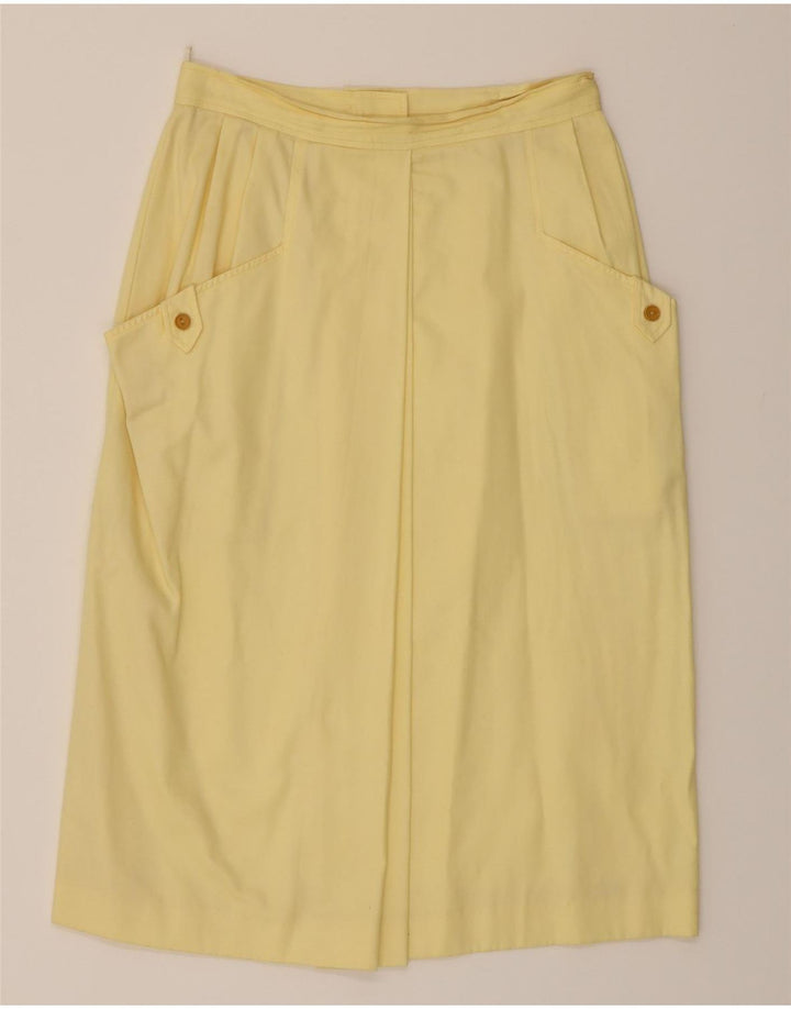 VINTAGE Womens Straight Skirt W26 Small Yellow Vintage Vintage and Second-Hand Vintage from Messina Hembry 