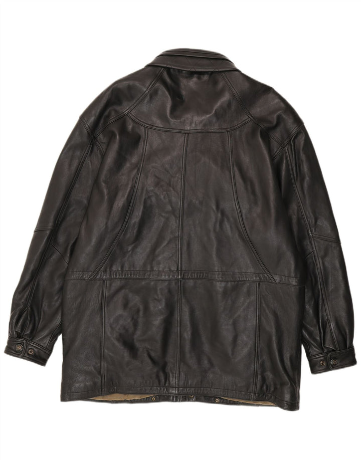 Canda Mens Leather Jacket UK 40 Large Black Leather