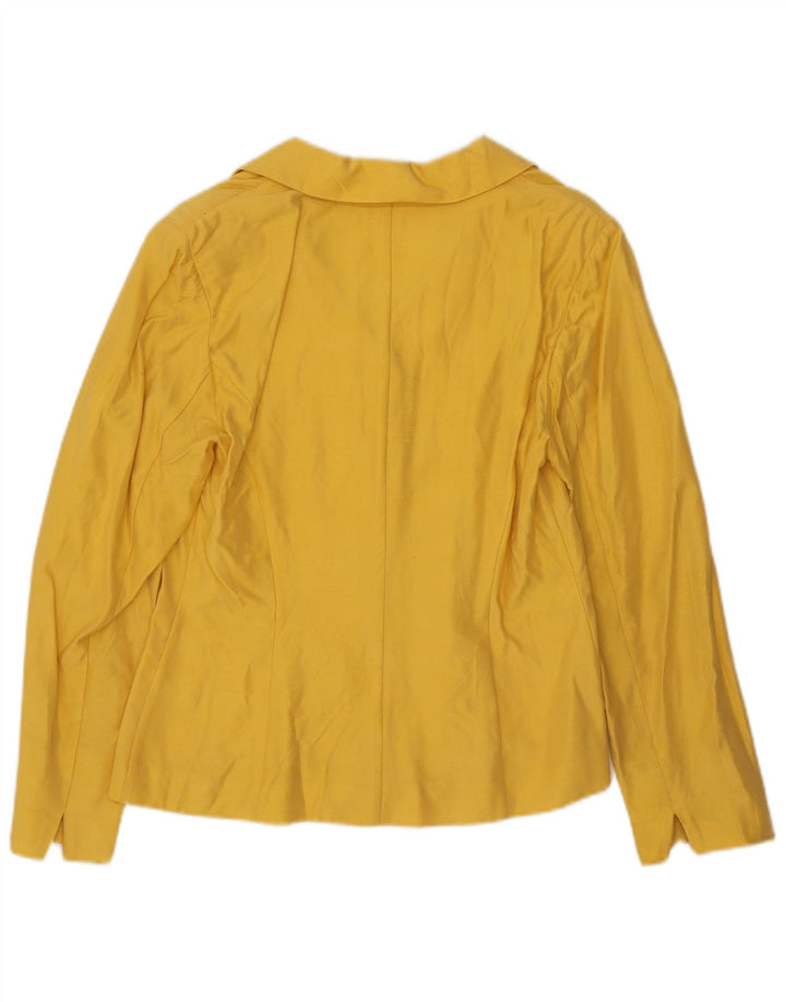 MOTIVI Womens 3 Button Blazer Jacket UK 10 Small Yellow