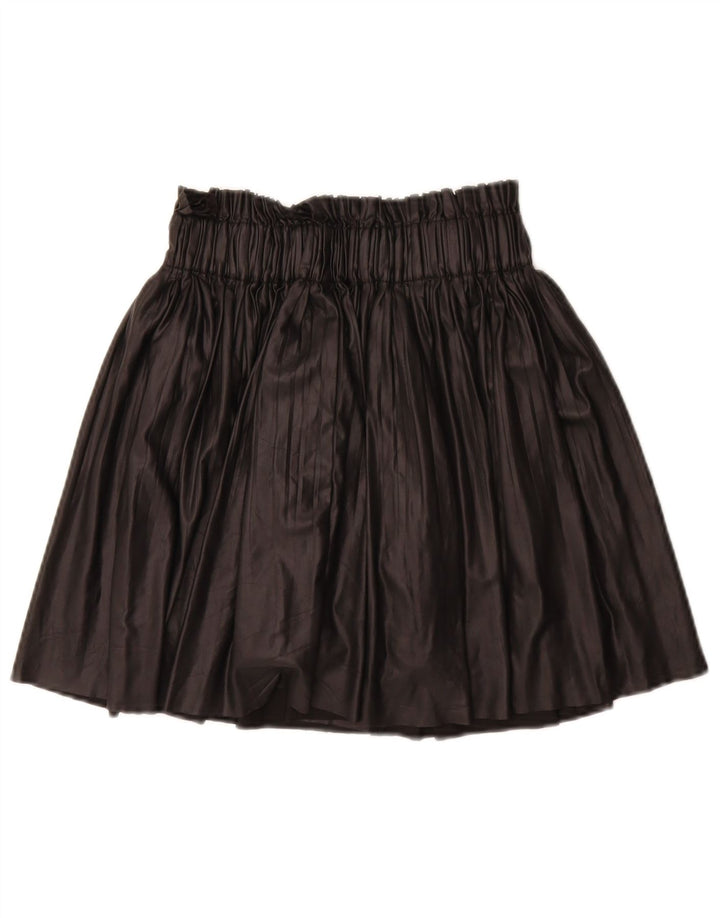 Jupe Plissée Femme ZARA Small W26 Polyester Noir