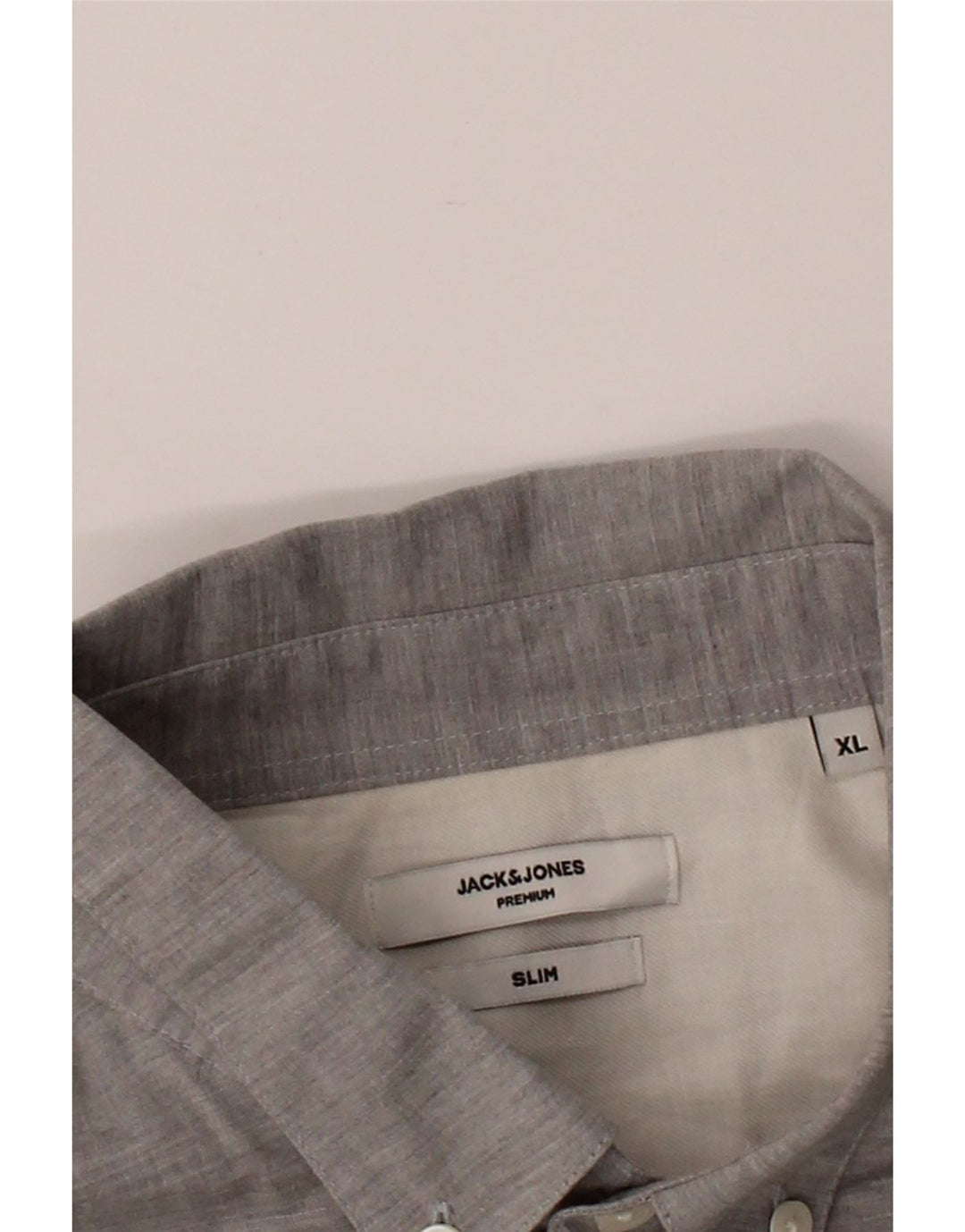 JACK & JONES Mens Slim Shirt XL Grey Cotton Vintage Jack & Jones and Second-Hand Jack & Jones from Messina Hembry 