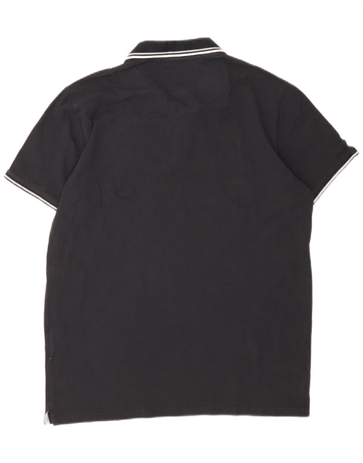 CHAMPION Mens Polo Shirt Large Black Cotton Vintage Champion and Second-Hand Champion from Messina Hembry 