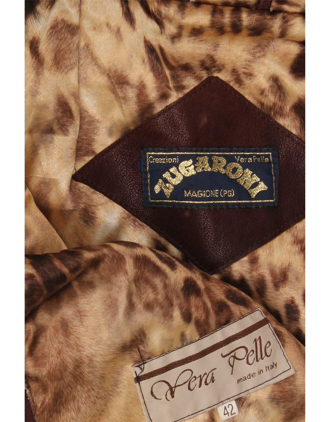 Chaqueta de cuero con capucha vintage para mujer IT 48 Marrón medio