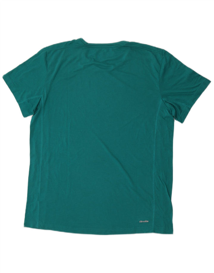Adidas Mens Climalite T-Shirt Top XL Blue Polyester