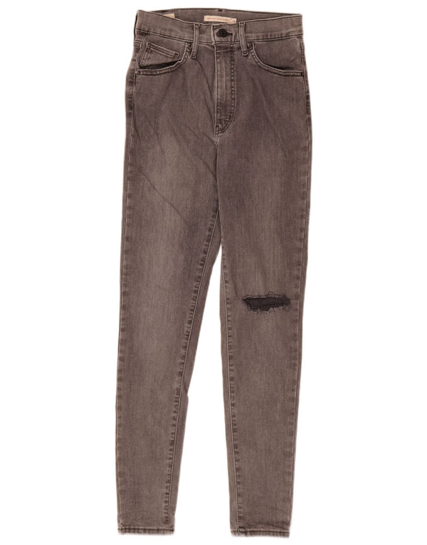 Levi's Dame Mile High Distressed Super Skinny Jeans W28 L29 Grå