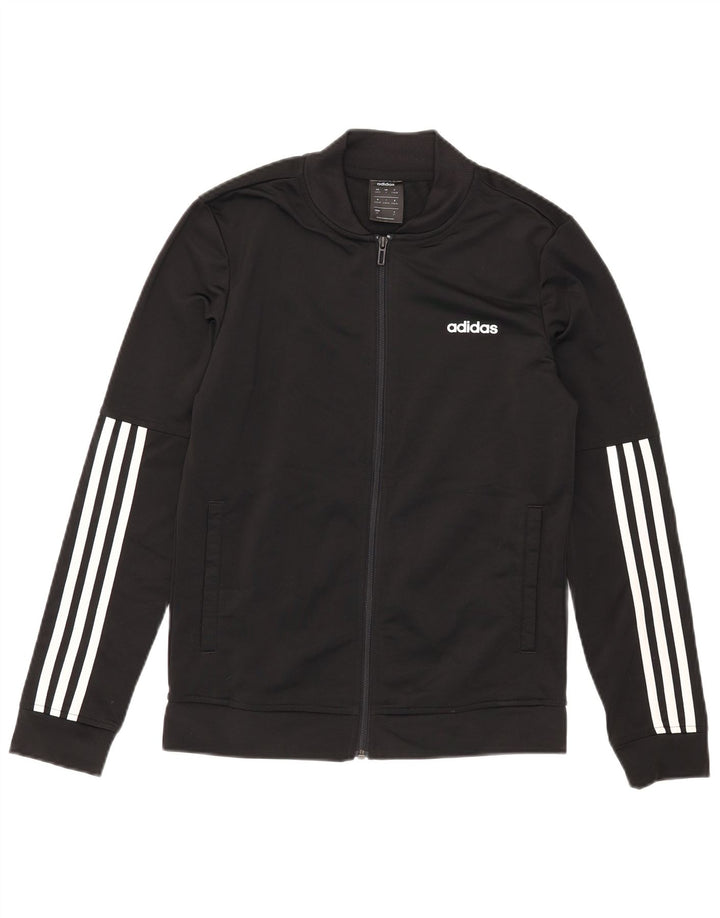 Adidas Womens Tracksuit Top Jacket UK 8/10 Small Black Polyester