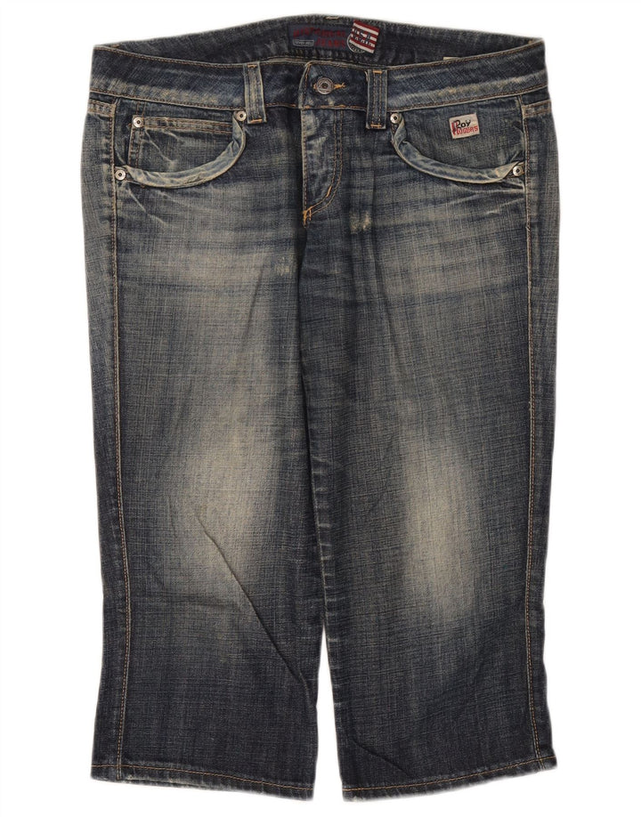 Roy Rogers Womens Seven Bell Distressed Capri Jeans W34 L20 Blue